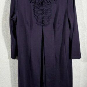 Danny & Nicole Jacket Womens 20W Purple Long Sleeve Open Front Textured Trim